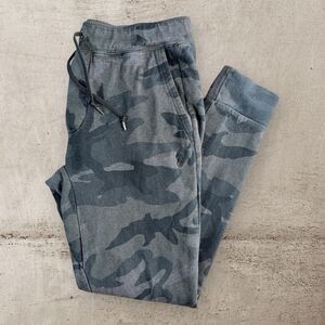 Polo Ralph Lauren Camo Joggers Mens Small Fleece Sweatpants Tapered Gray Y2K